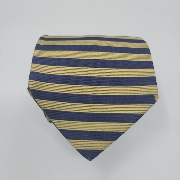 Brooks Brothers Makers | Men’s Black & Gold Striped Silk Necktie (One Size) - Picture 7 of 9